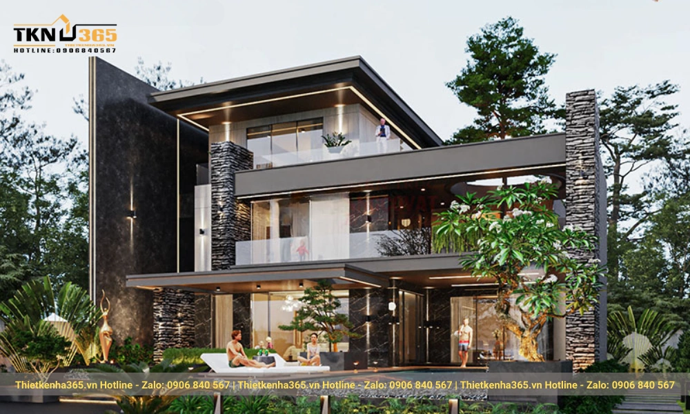 biệt thự mái nhật 3 tầng hiện đại