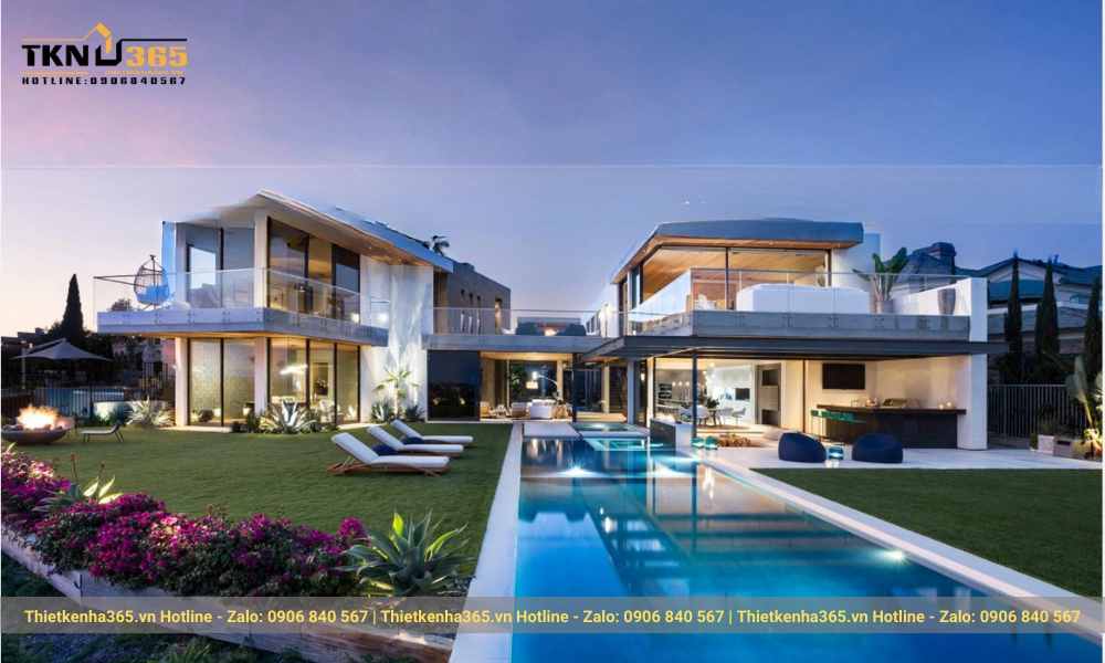 mẫu biệt thự hiện đại 4 tầng