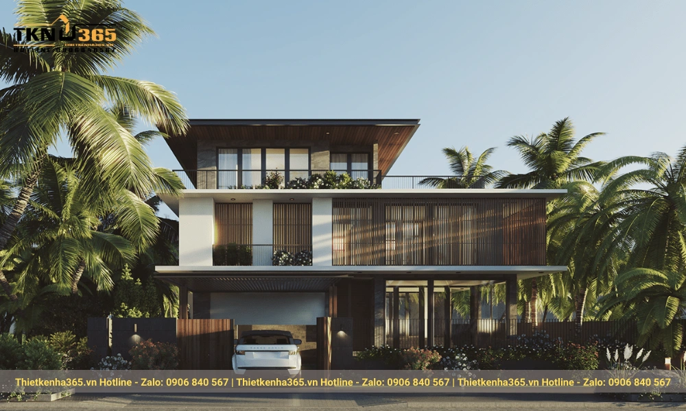 mẫu biệt thự hiện đại 4 tầng