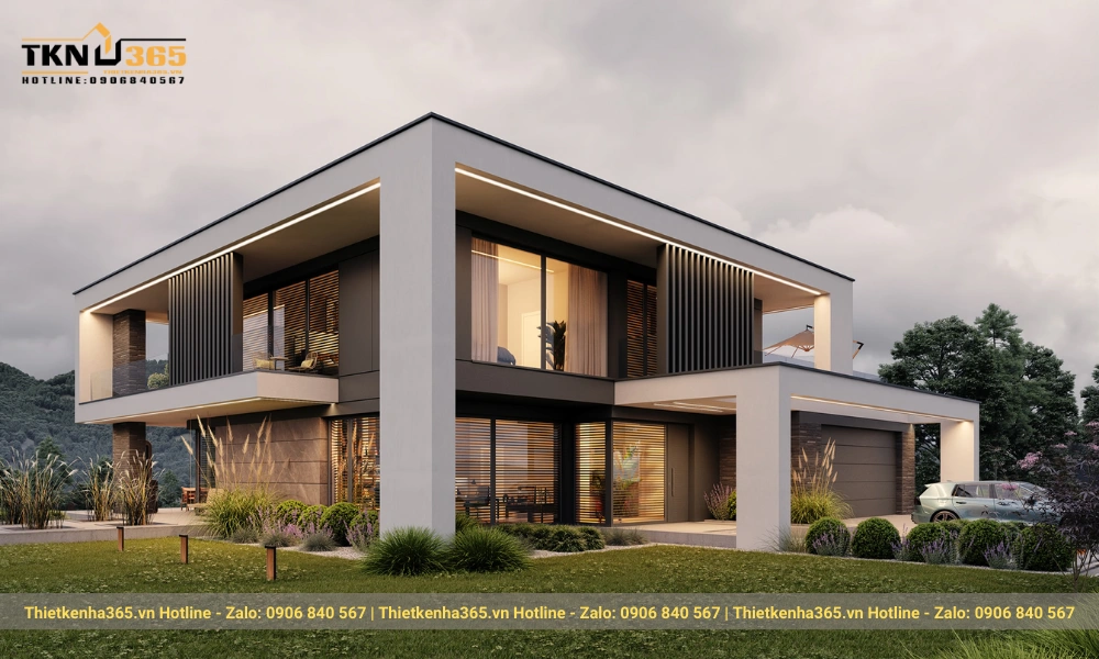 mẫu biệt thự hiện đại 4 tầng