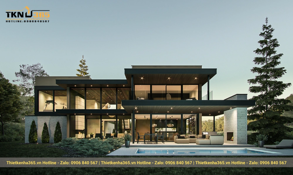 mẫu biệt thự hiện đại 4 tầng