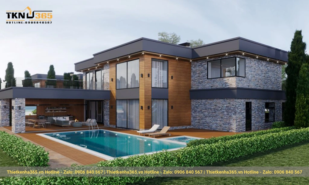 mẫu biệt thự hiện đại 4 tầng