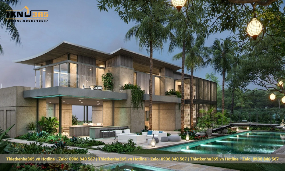 mẫu biệt thự hiện đại 4 tầng