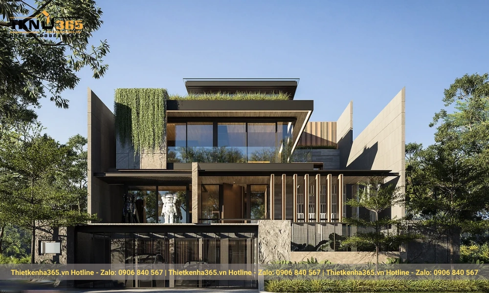 mẫu biệt thự hiện đại 4 tầng