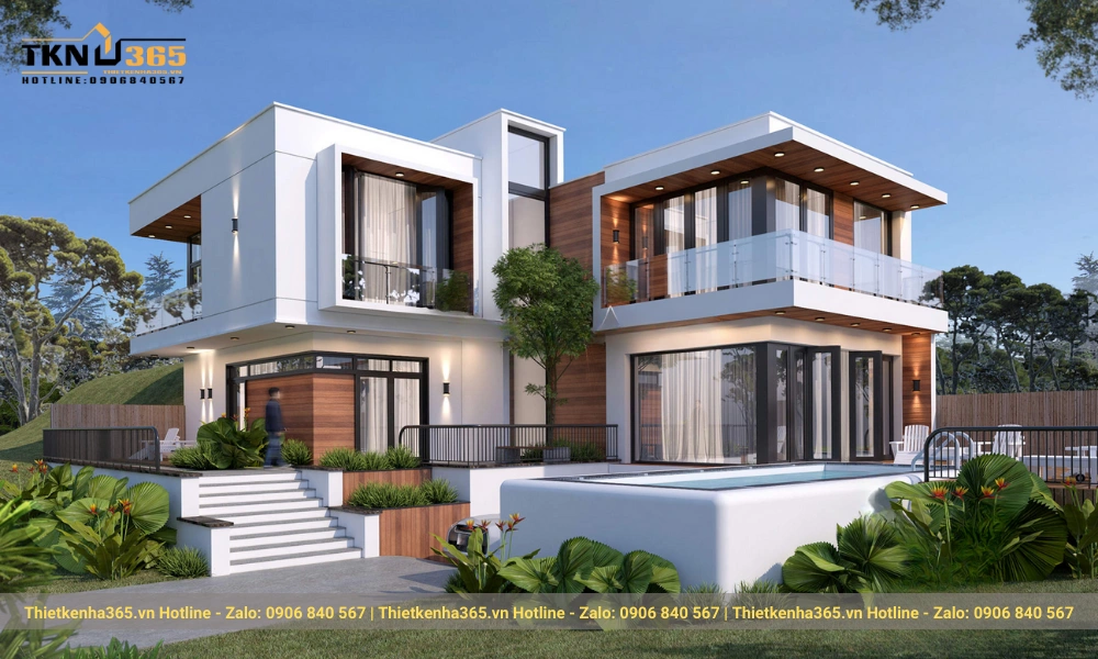 Mẫu biệt thự phong cách hiện đại 2 tầng kết nối thiên nhiên
