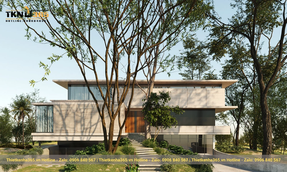mẫu biệt thự hiện đại 4 tầng
