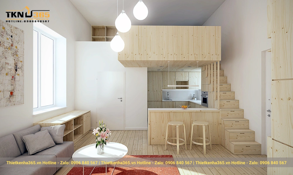 thiết kế nhà nhỏ đẹp đơn giản, công năng đầy đủ