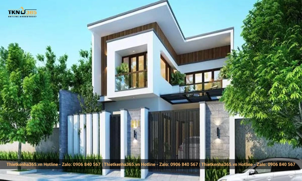 Mẫu nhà 2 tầng mái tôn đẹp, tiết kiệm chi phí 