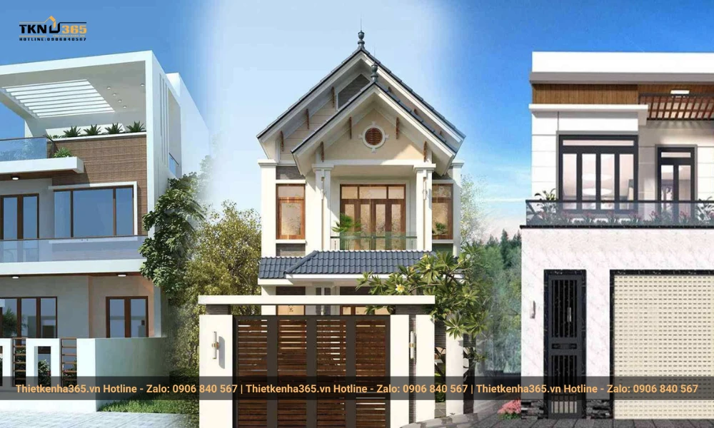 Mẫu nhà ống 2 tầng mái tôn hiện đại với 3 phòng ngủ 