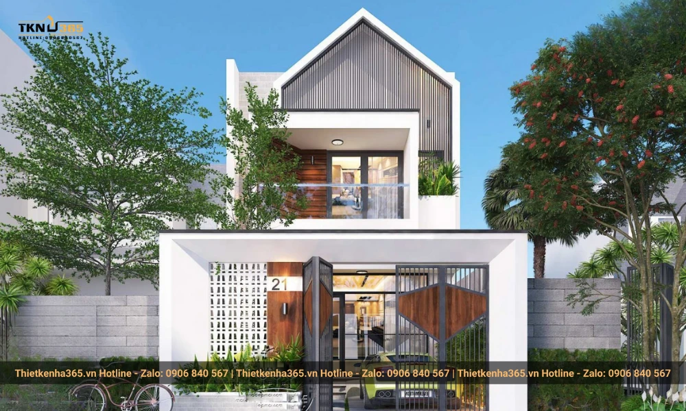 Một số mẫu nhà 2 tầng lợp mái tôn đẹp