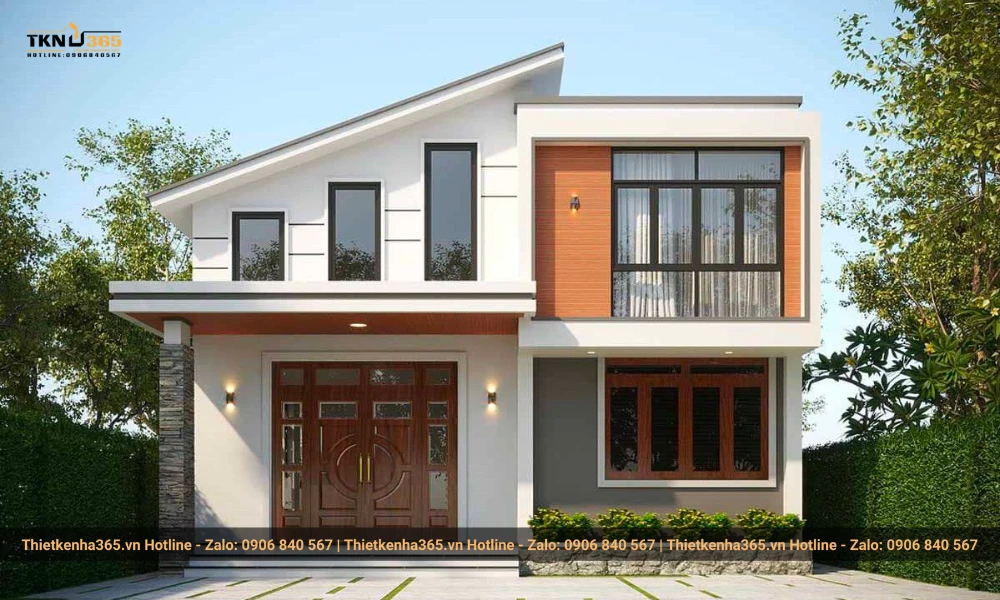 Mẫu nhà với mái đa tầng đẹp ấn tượng