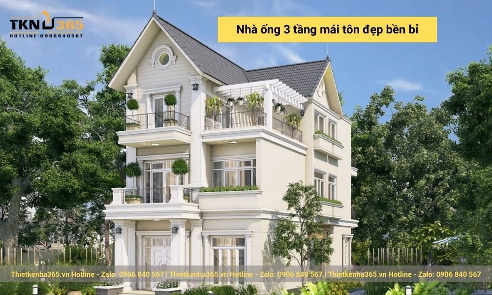30+ mẫu nhà ống 3 tầng mái tôn đẹp, chỉ từ 800 triệu 