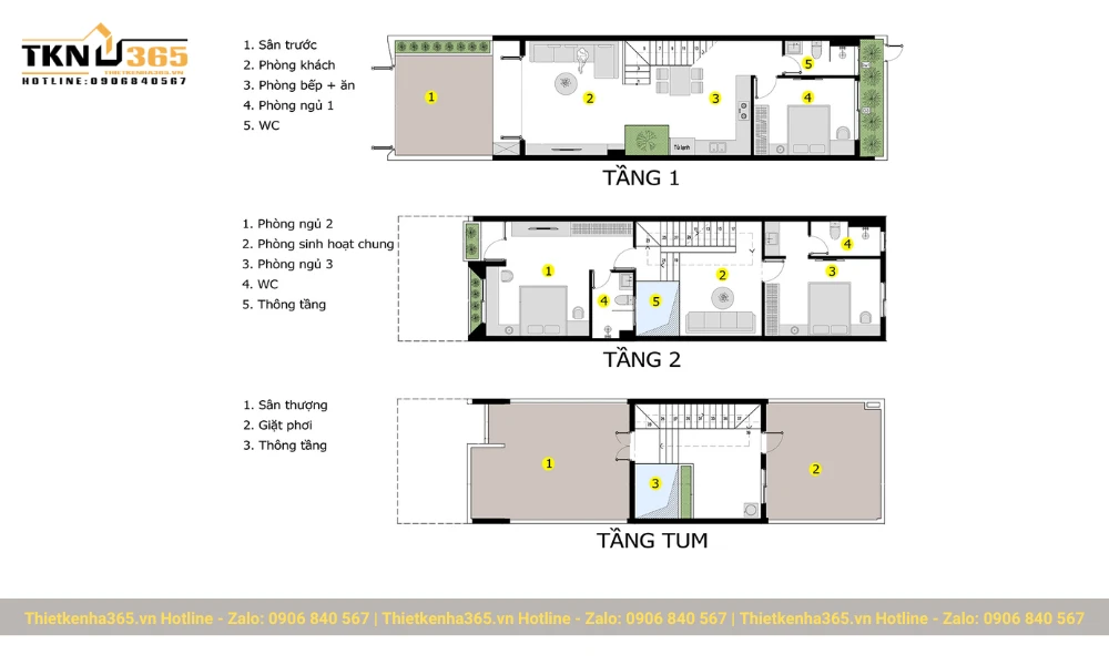 Bản vẽ thiết kế nhà ống 2 tầng 5x20m