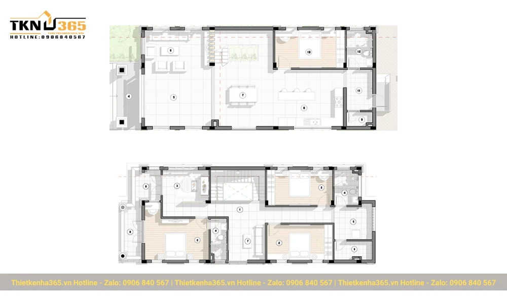 Bản vẽ thiết kế nhà 5x20m
