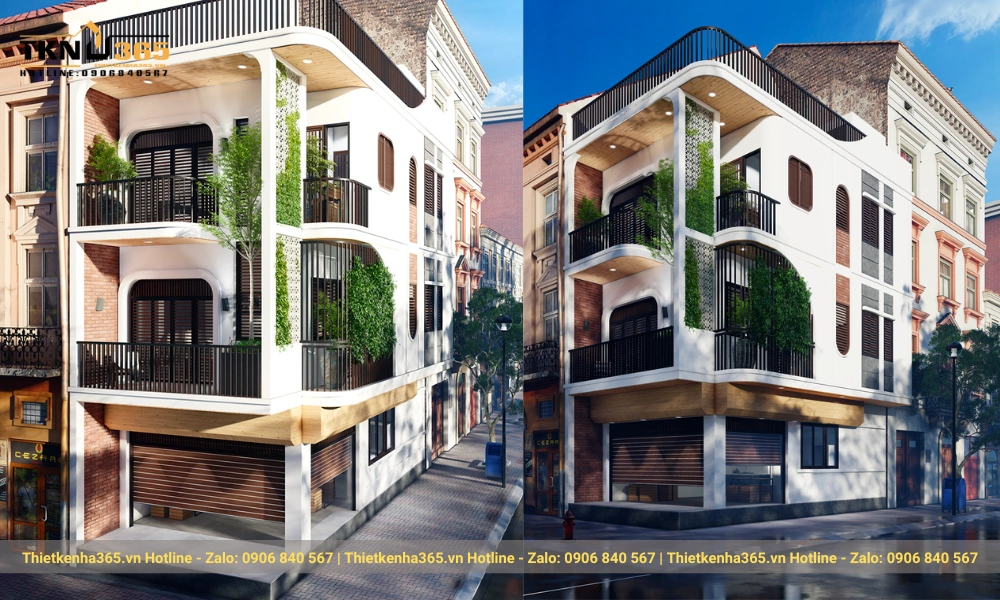 Nhà phố phố 3 tầng Địa Trung Hải đẹp “hút hồn”