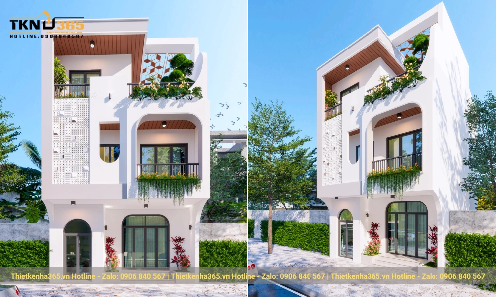 Nhà phố 60m2 phong cách Địa Trung Hải sang trọng