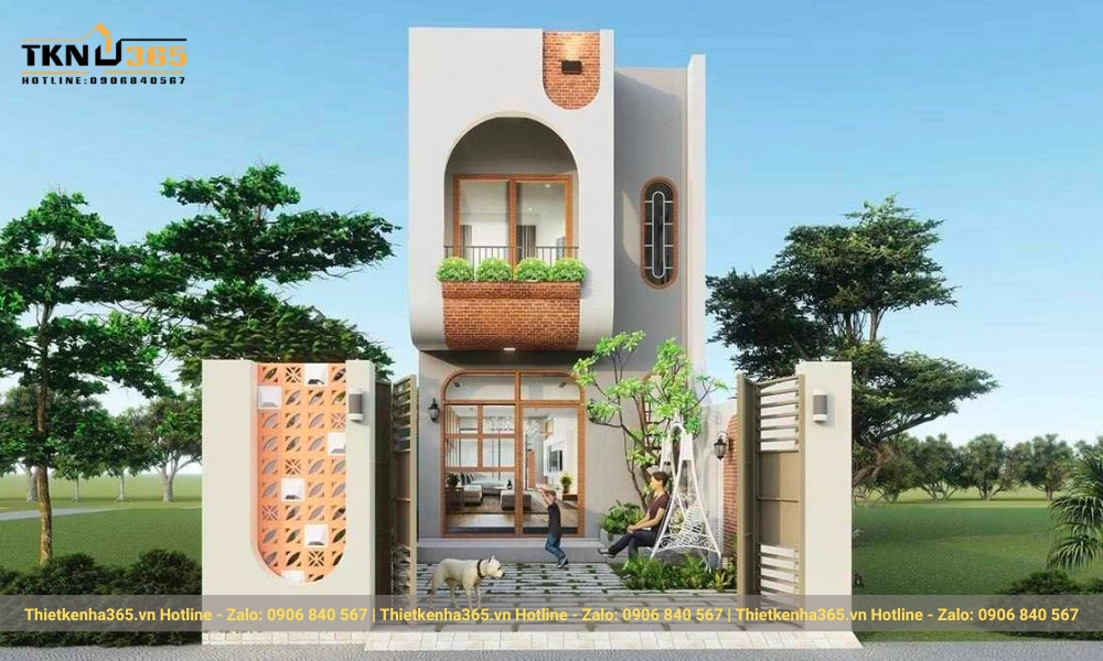 Mẫu thiết kế nhà Phố phong cách Địa Trung Hải 2 Tầng không gian mở