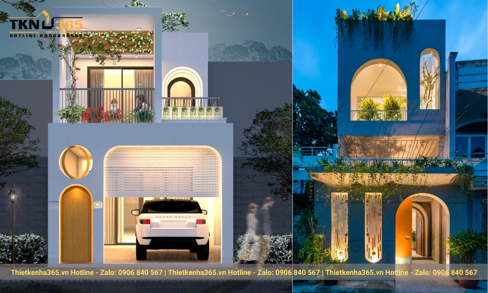 Mẫu thiết kế nhà Phố phong cách Địa Trung Hải 2 Tầng không gian mở