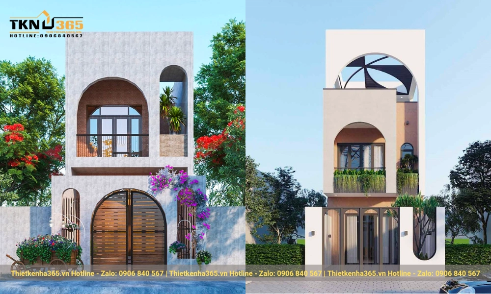 Mẫu Thiết kế nhà phố phong cách Địa Trung Hải đẹp