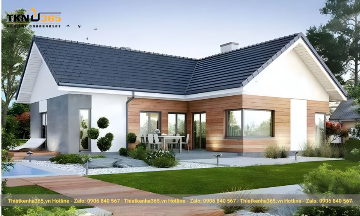 nhà chữ l 1 tầng