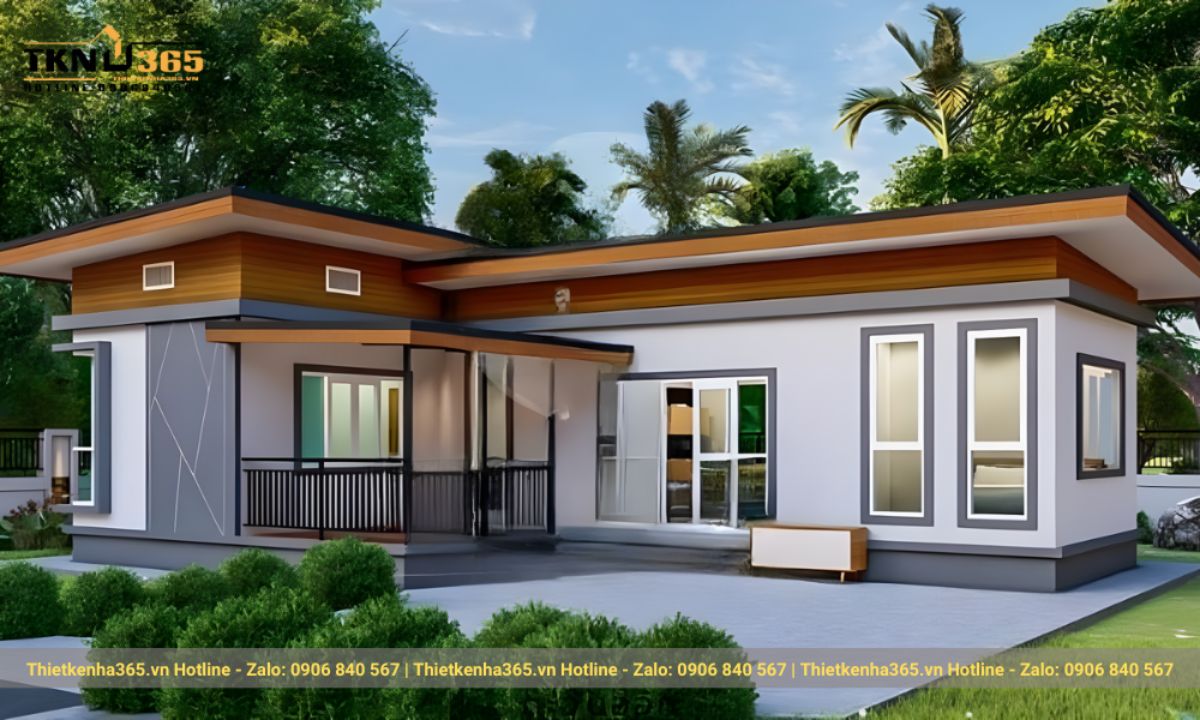 nhà chữ l 1 tầng