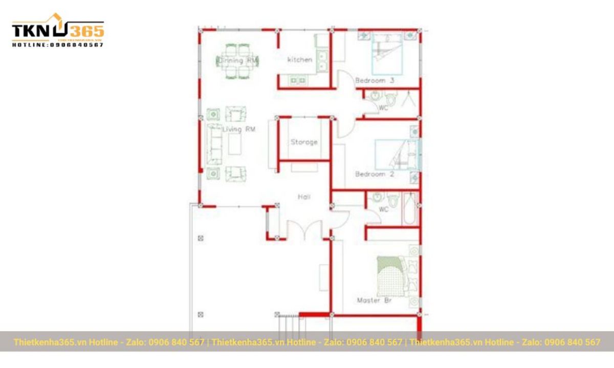 nhà chữ l 1 tầng