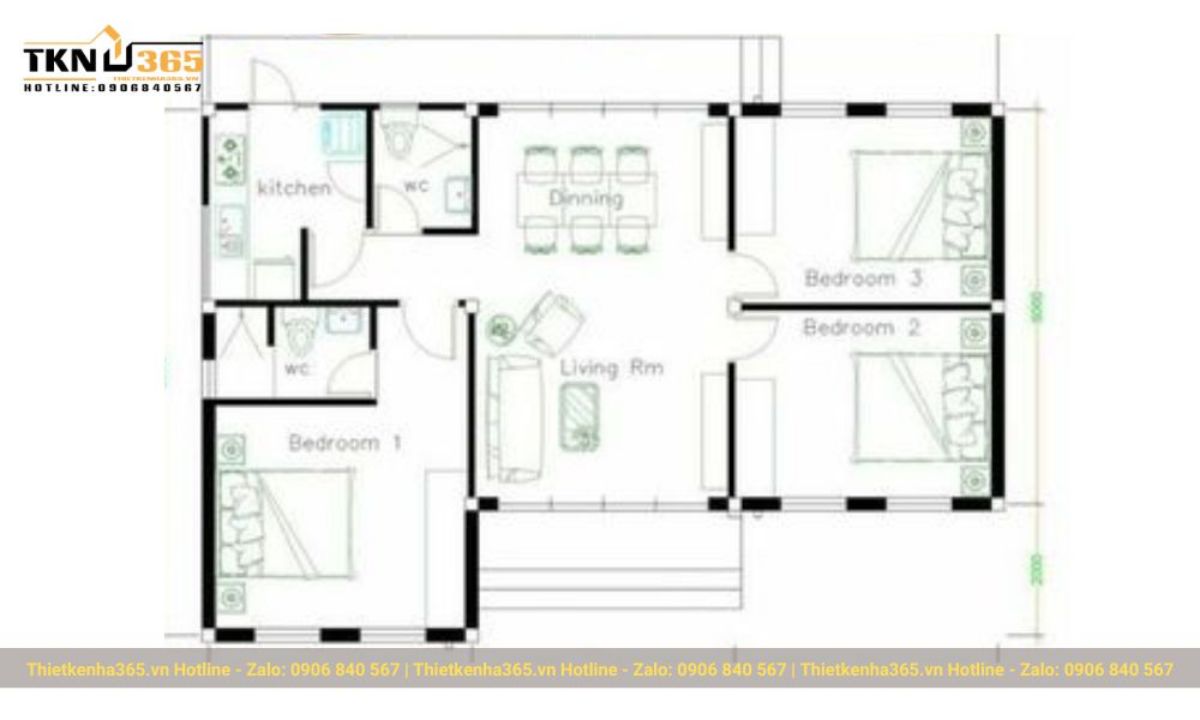 nhà chữ l 1 tầng