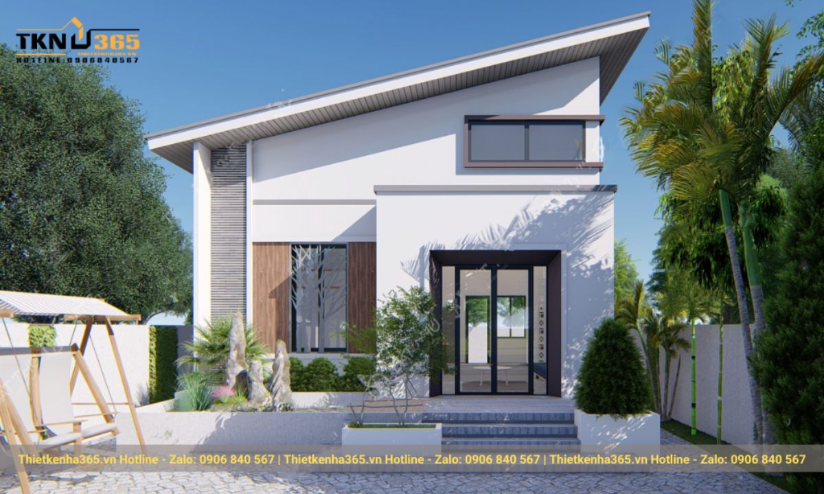 40+ Ý tưởng xây nhà mái lệch 1 tầng hot nhất năm