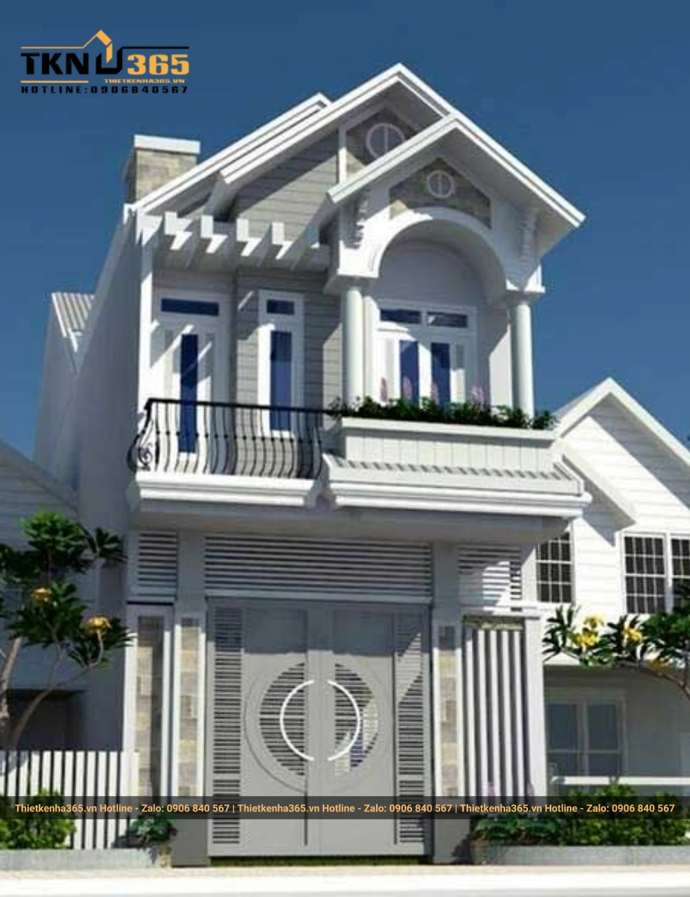 Nhà ống 2 tầng mặt tiền 5m thiết kế độc đáo