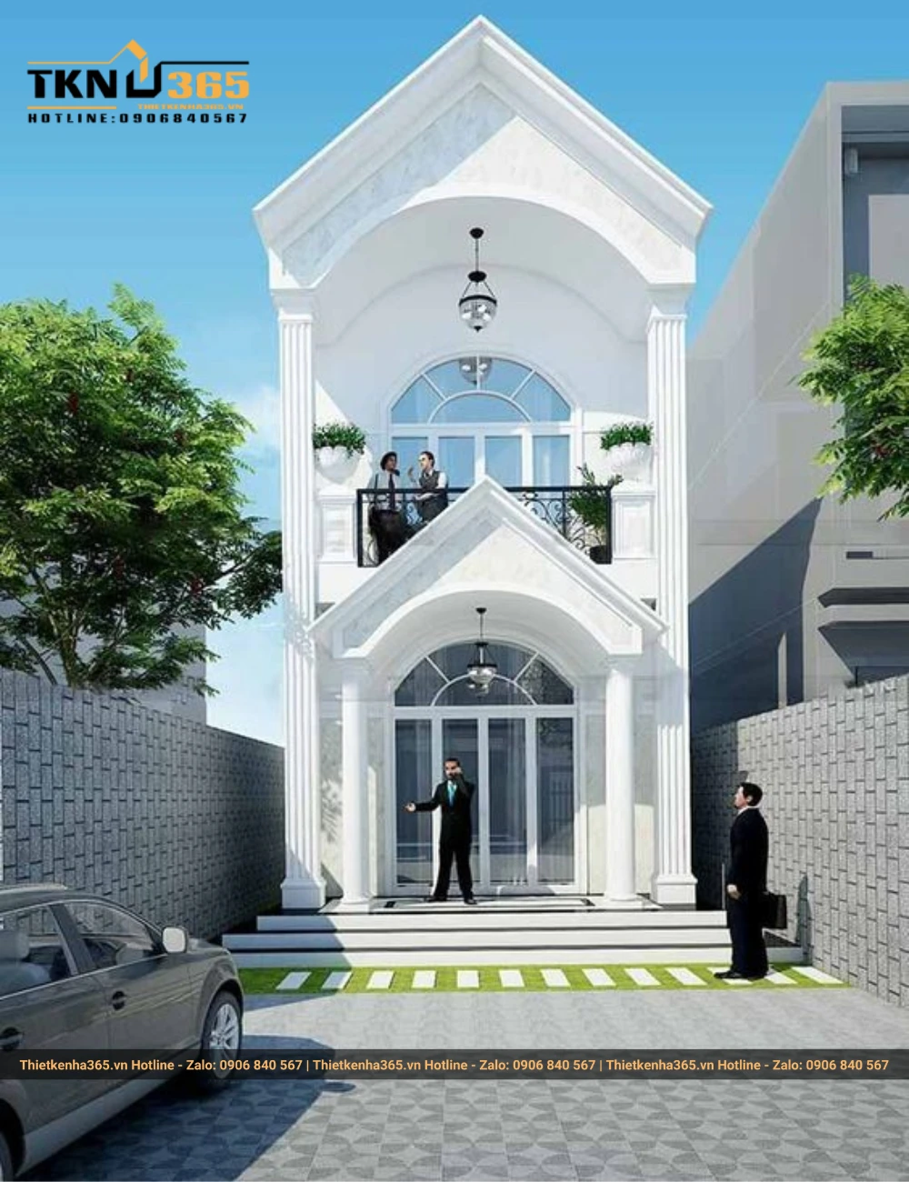 Nhà ống 2 tầng mặt tiền 5m thiết kế độc đáo