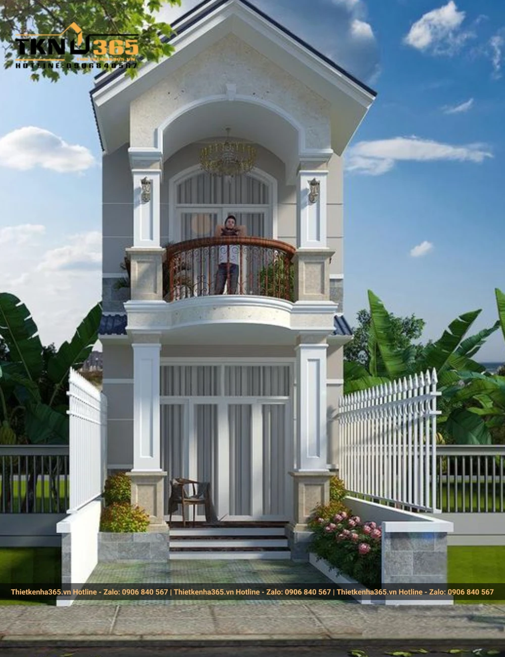 Nhà ống 2 tầng mặt tiền 5m thiết kế độc đáo