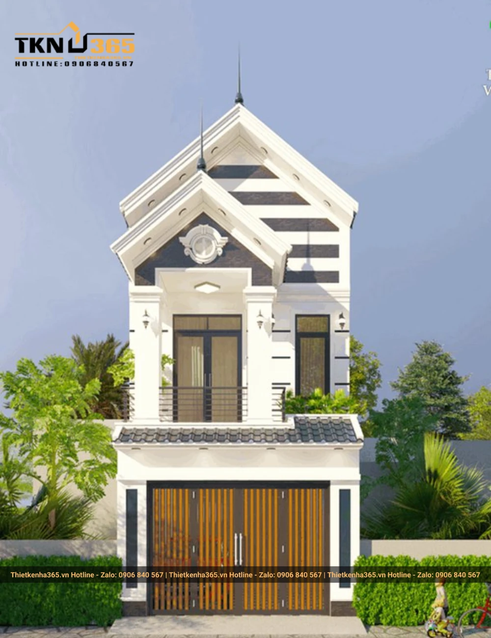 Nhà ống 2 tầng mặt tiền 5m thiết kế độc đáo