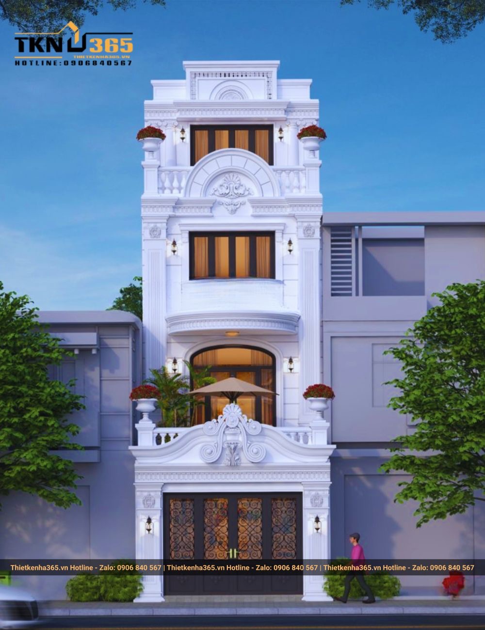 Mẫu thiết kế nhà phố Cổ Điển 4 Tầng