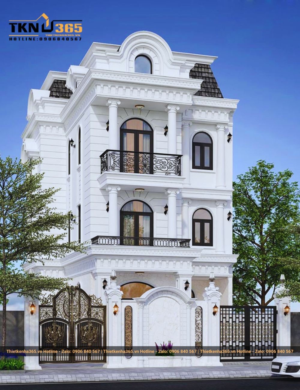 Thiết Kế Nhà Phố Tân Cổ Điển sang trọng