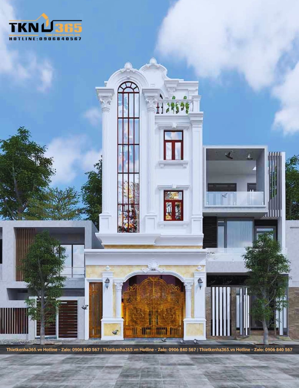 Mẫu Thiết Kế Nhà Phố Đẹp Cổ Điển