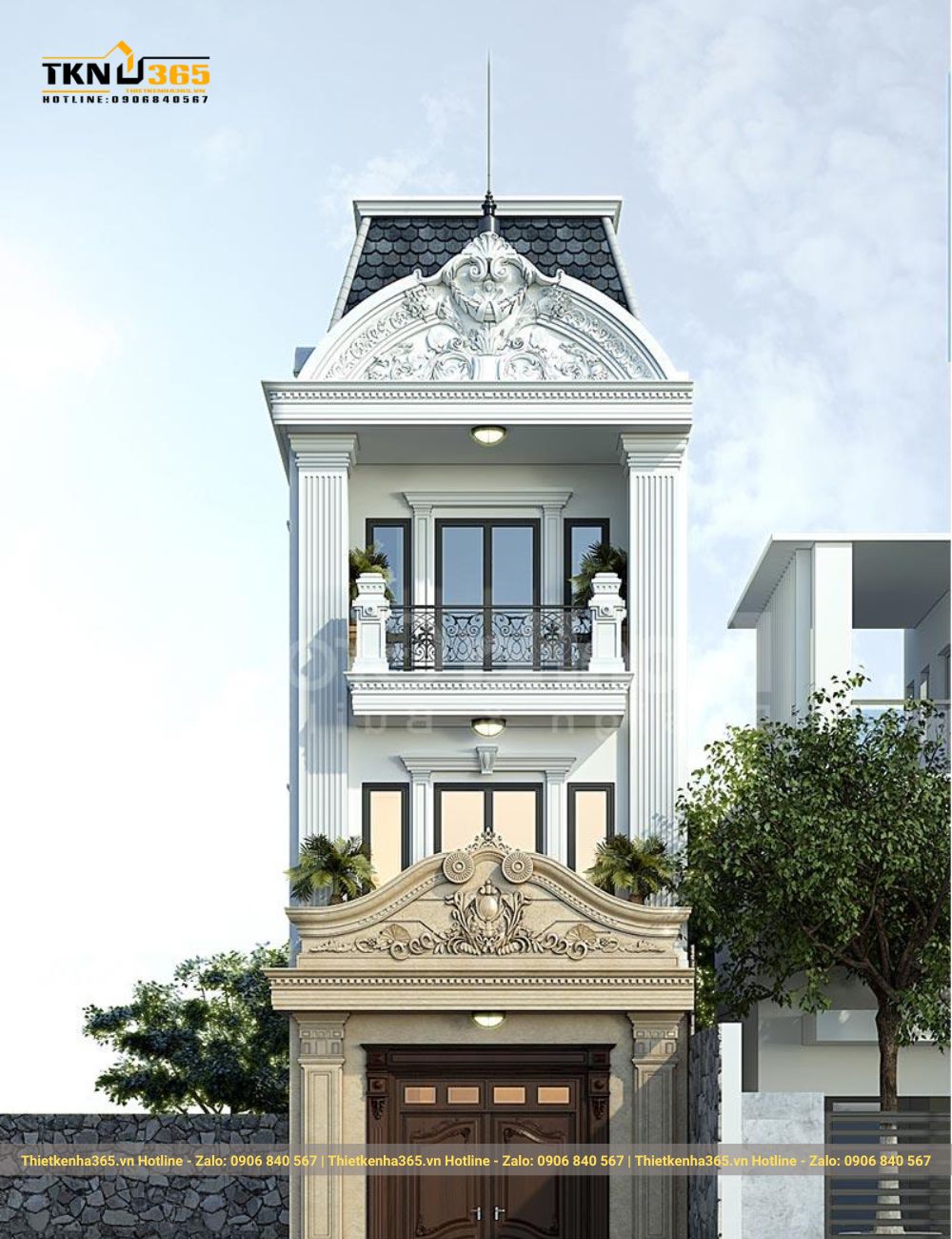 nhà tân cổ điển sang trọng