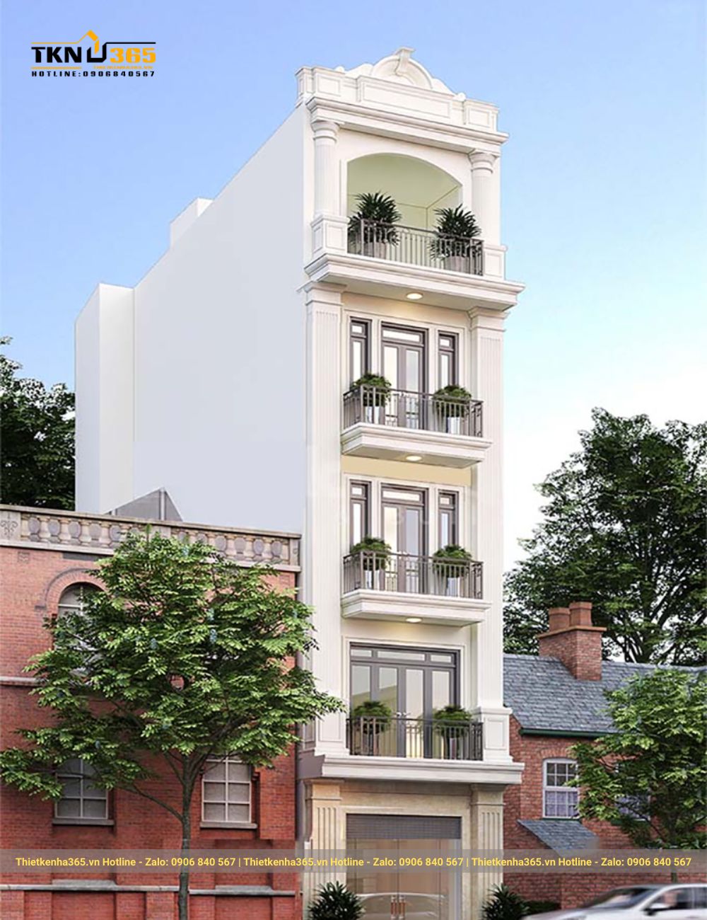nhà phố tân cổ điển 5 tầng