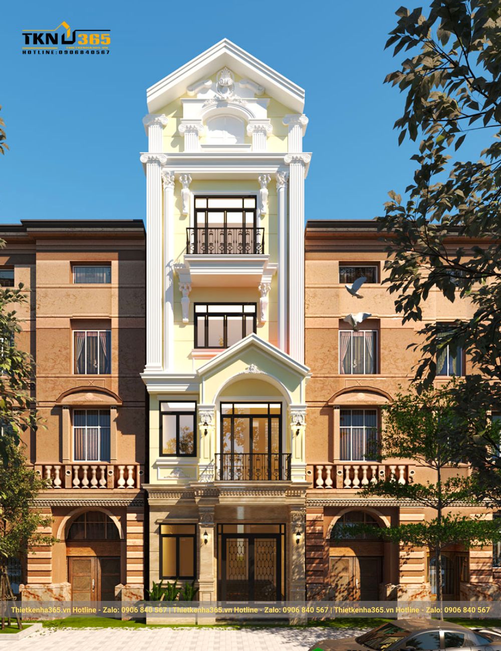 nhà phố tân cổ điển 4 tầng