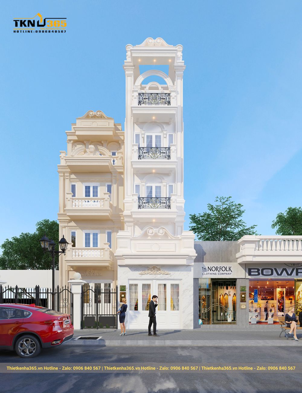 nhà phố tân cổ điển 4 tầng