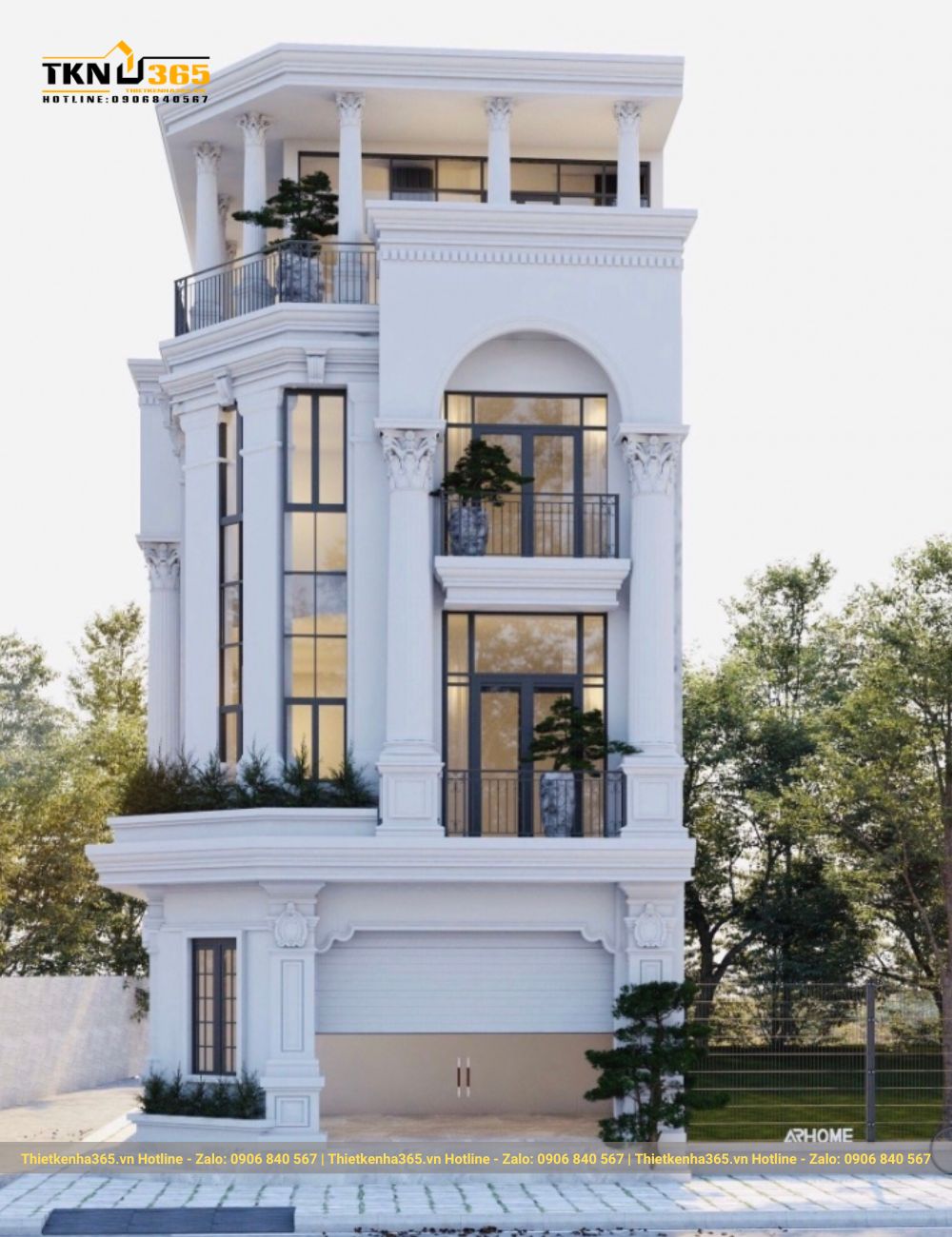 nhà phố tân cổ điển 3 tầng