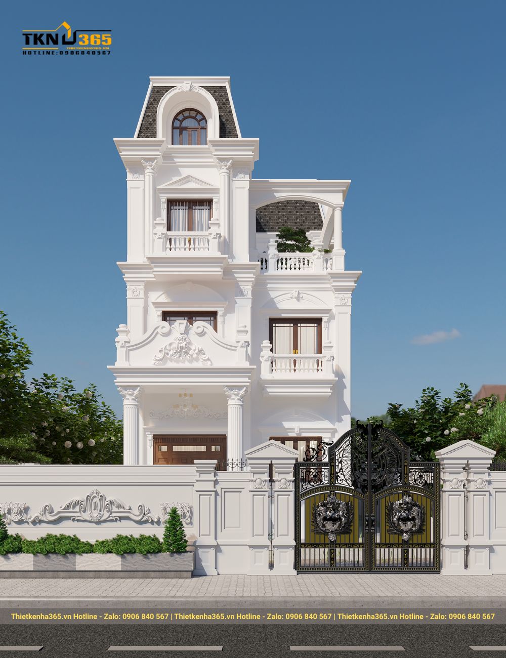 nhà phố tân cổ điển 3 tầng