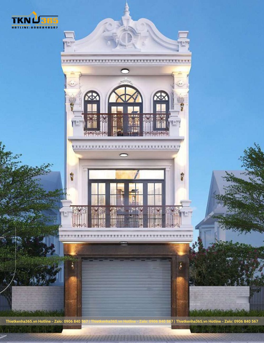 nhà phố tân cổ điển 3 tầng