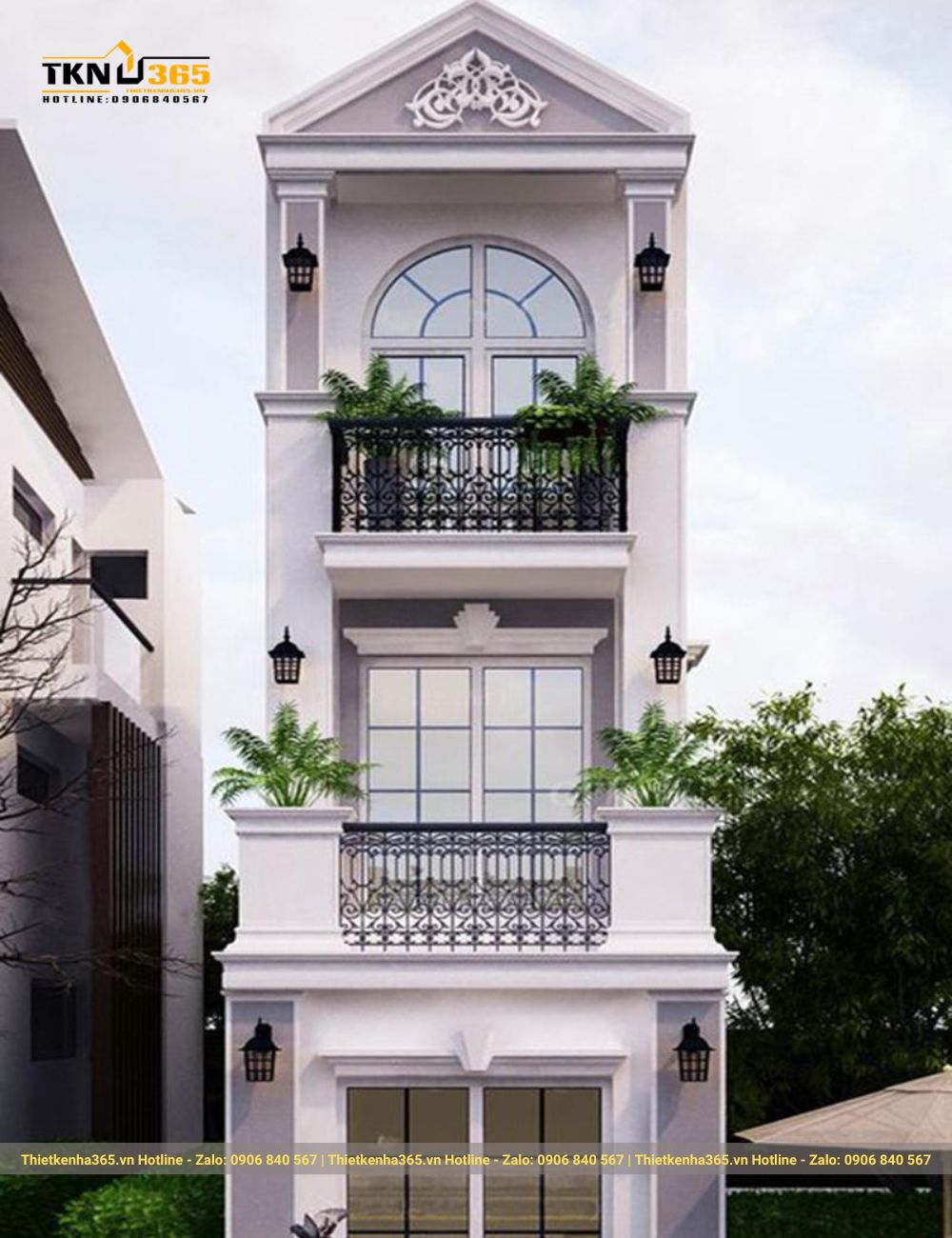 nhà phố tân cổ điển 3 tầng