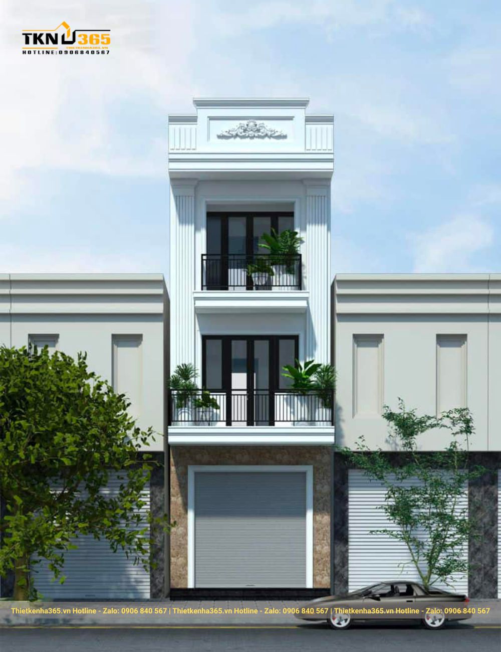 nhà phố tân cổ điển 3 tầng