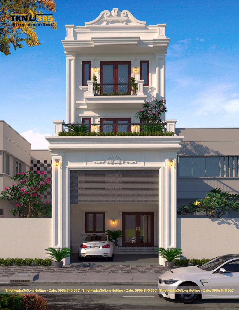 nhà phố tân cổ điển 3 tầng