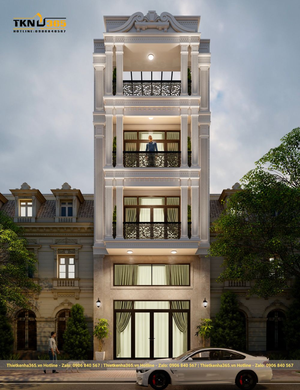 nhà phố mặt tiền 6m tân cổ điển