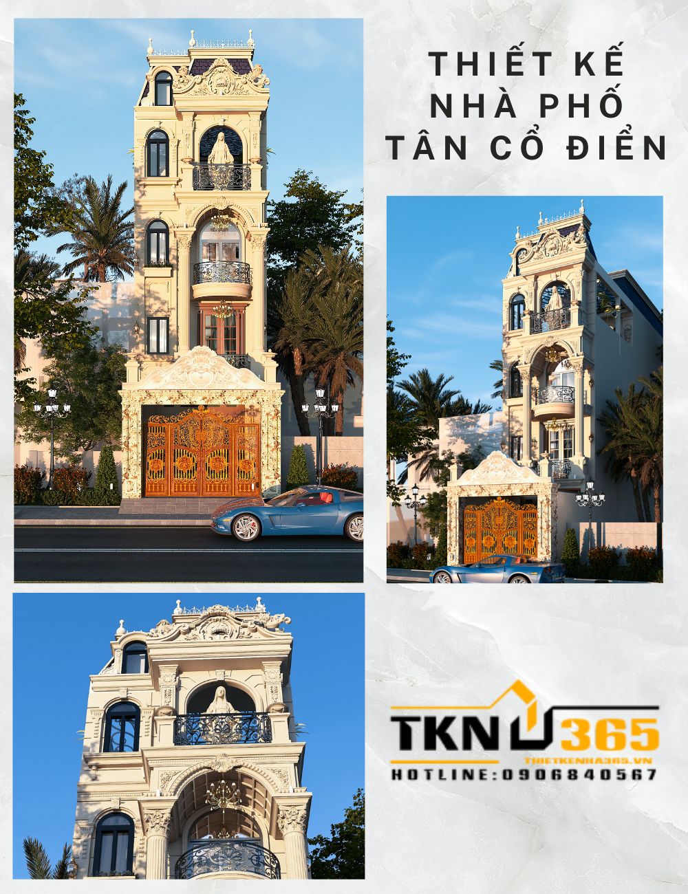 nhà phố tân cổ điển - Thiết Kế Nhà 365