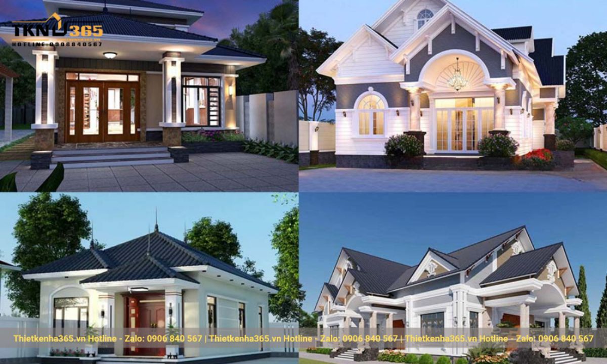 thiết kế nhà 1 tầng 3 phòng ngủ