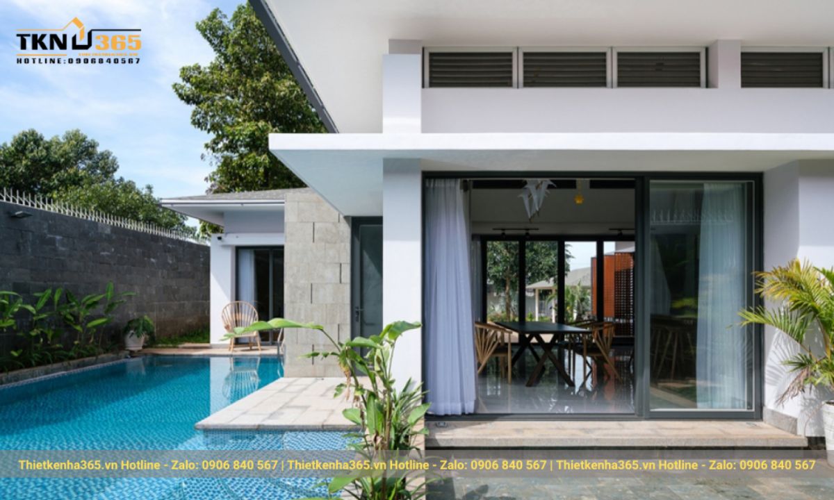 thiết kế nhà 1 tầng 5 phòng ngủ