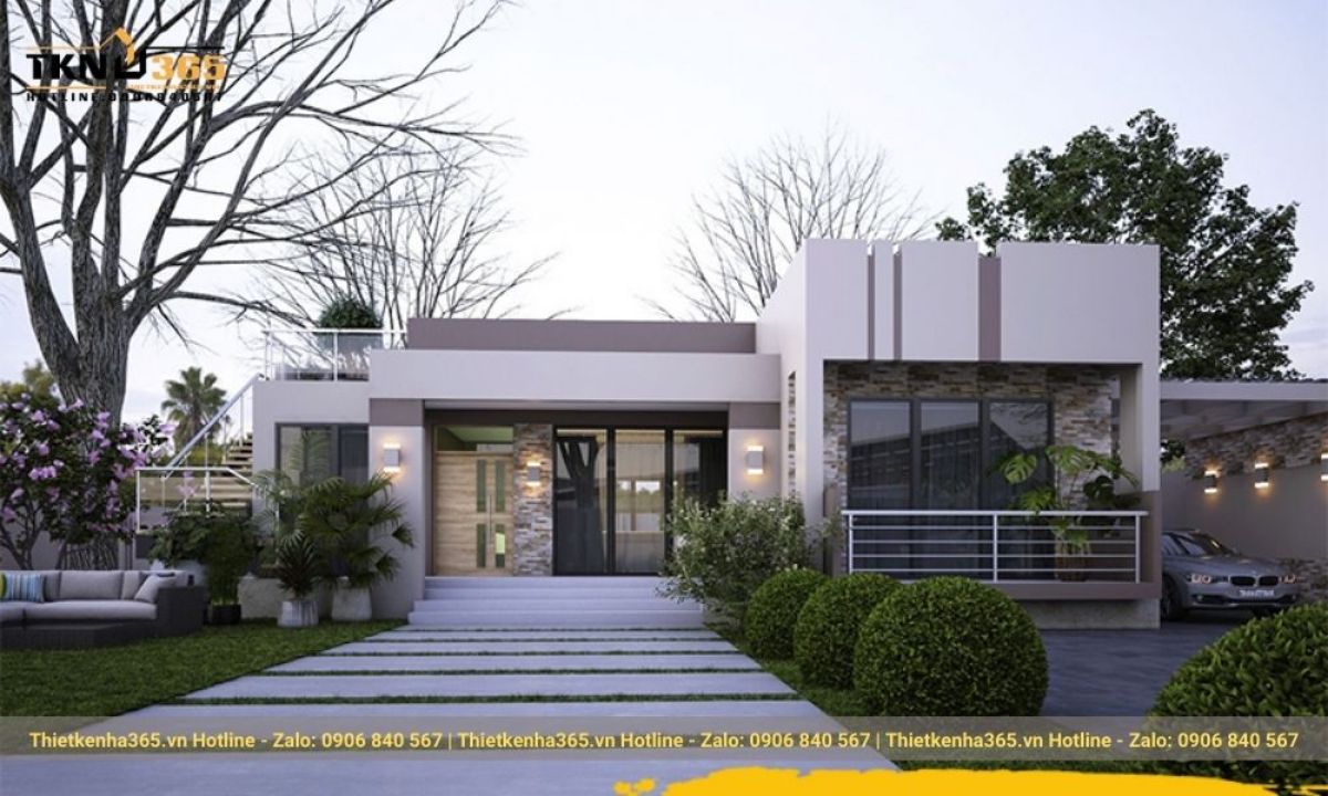 45+ Thiết kế nhà 1 tầng mái bằng đẹp ấn tượng nhất năm 2023